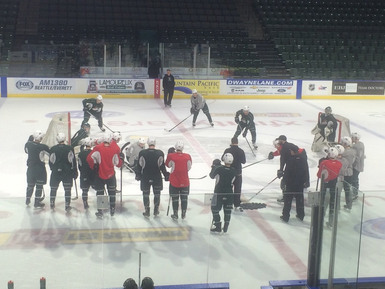 The Silvertips wrap up practice Thursday.