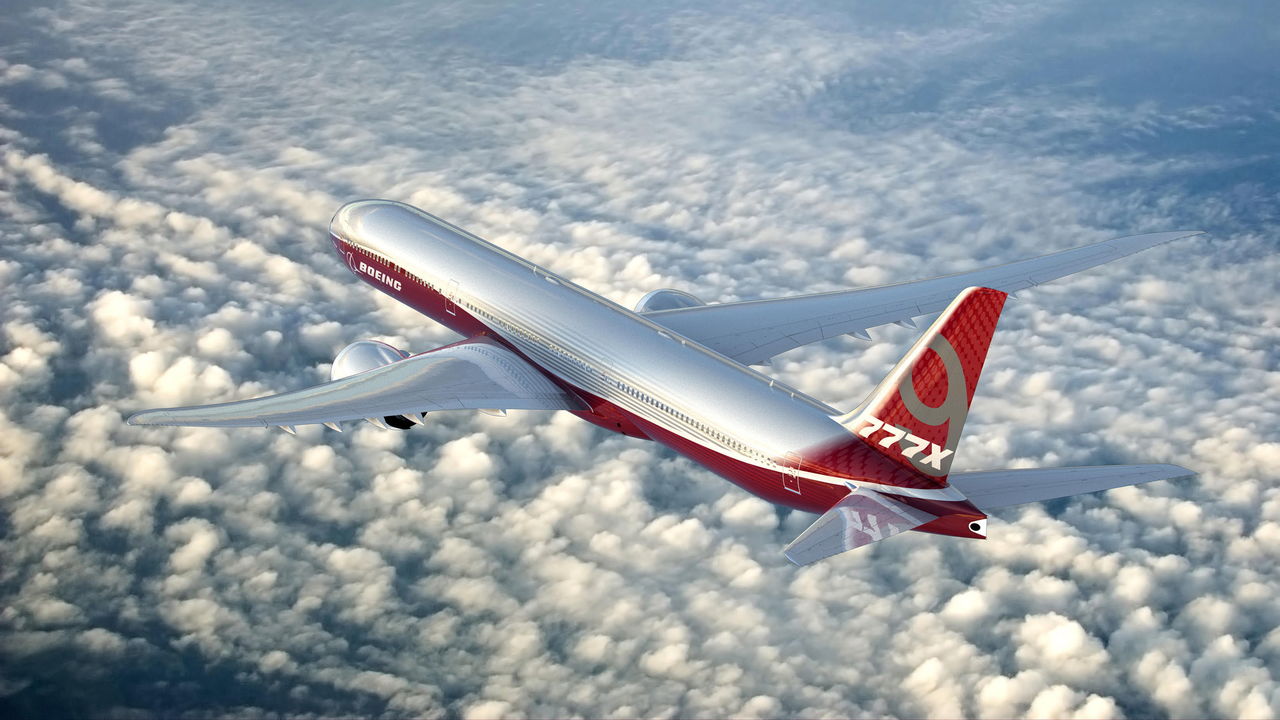 An artist’s rendering of the Boeing 777X, which will be built in Everett thanks to tax breaks passed by the Legislature in 2013.