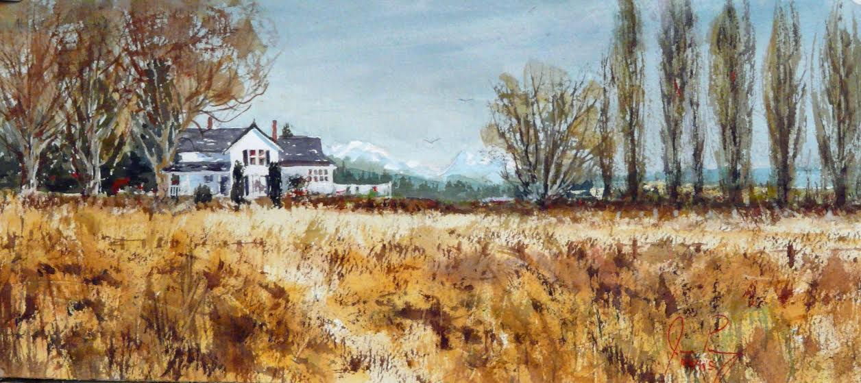 “Waiting for Spring” by watercolor painter Joan Pinney is displayed at the Arts of Snohomish gallery.