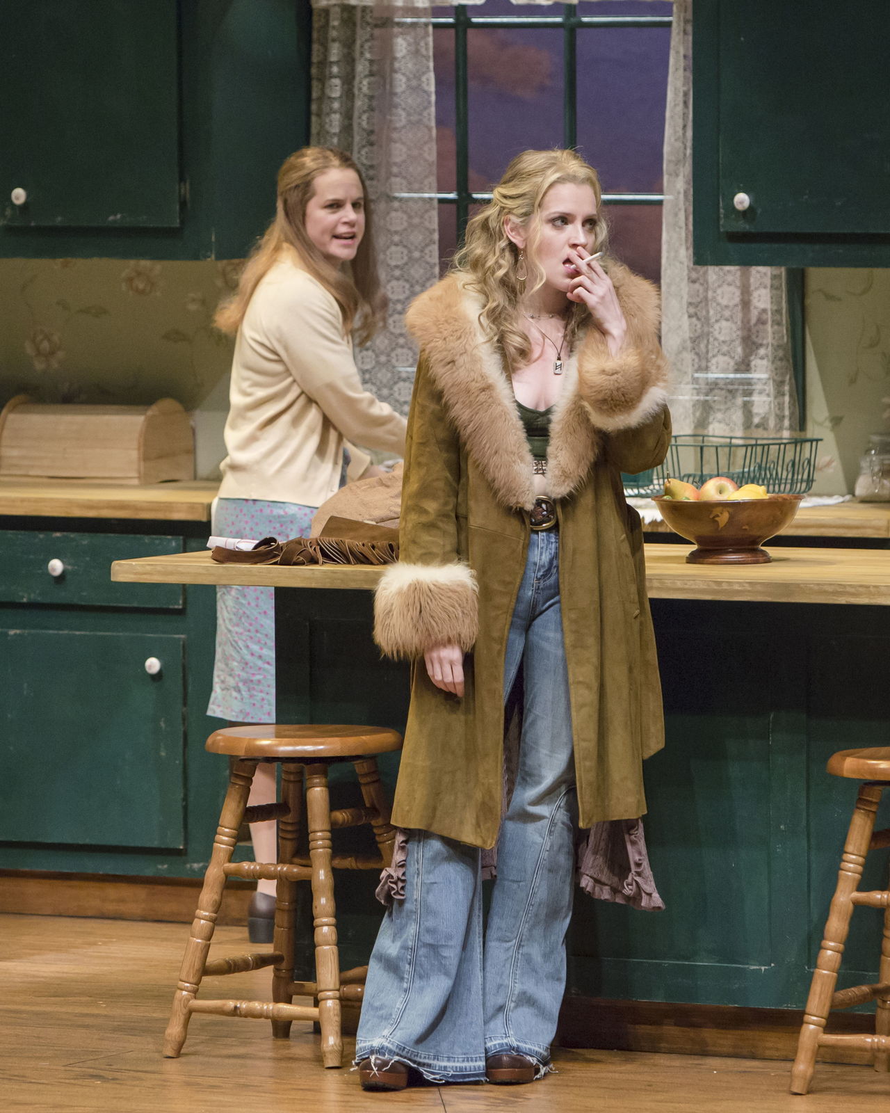 Sisters Lenny (Rhonda J. Soikowski) and Meg (Brenda Joyner) argue in a scene from ‘Crimes of the Heart.’