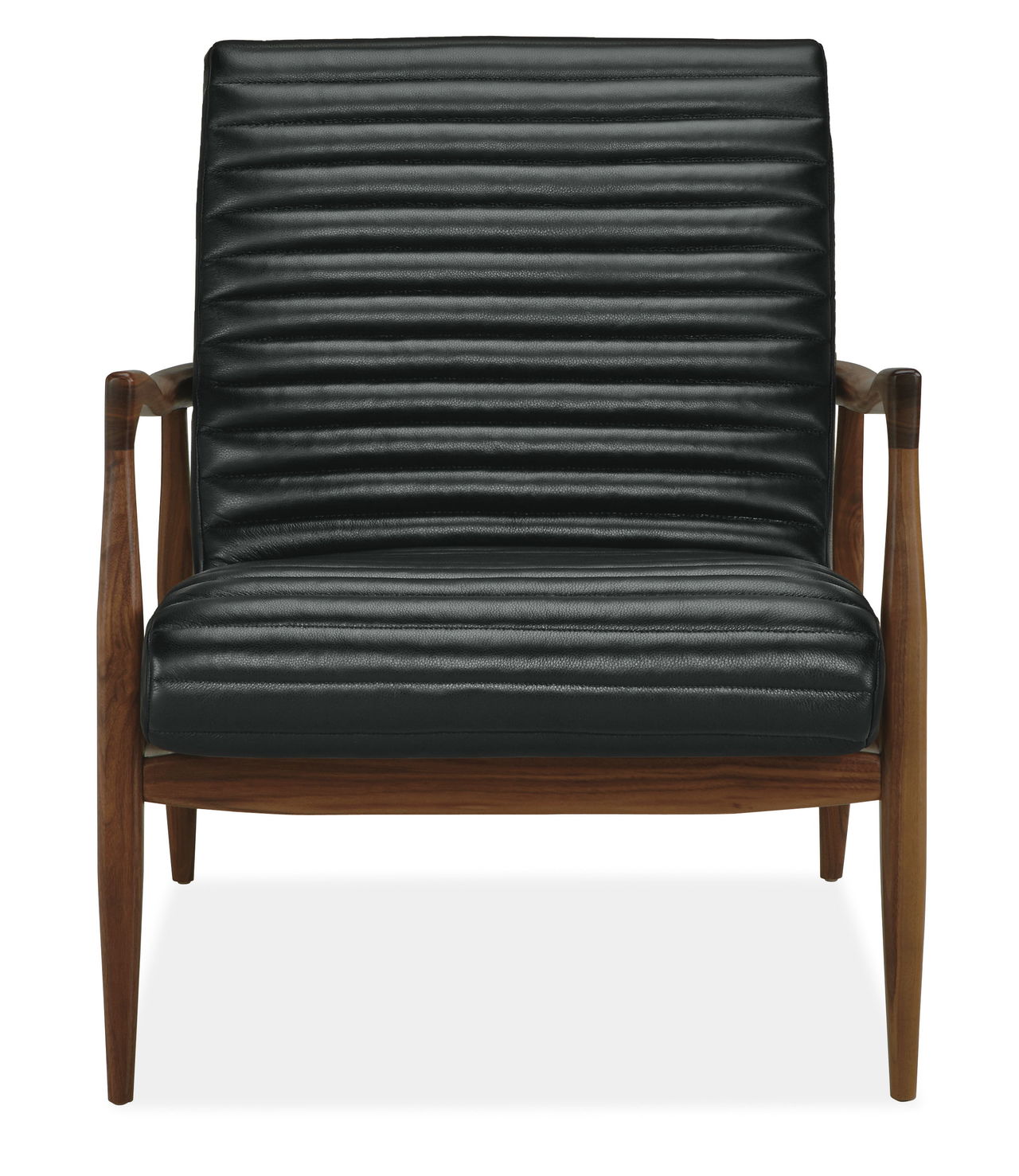 The leather-and-wood Callan Chair from Room & Board won’t overwhelm tight spaces.