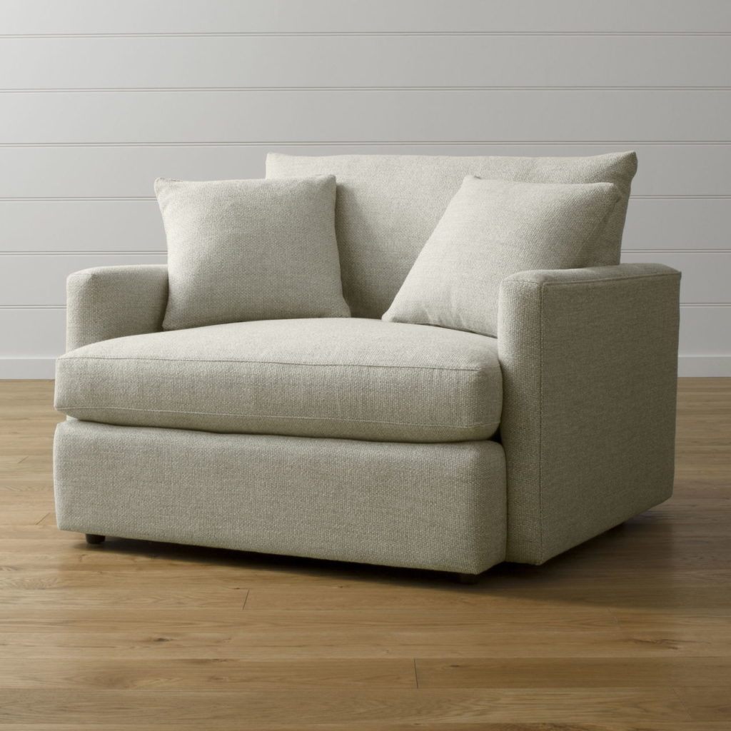 The cozy Lounge II Chair and a Half is almost a love seat, at 49 inches wide and 46 inches deep.
