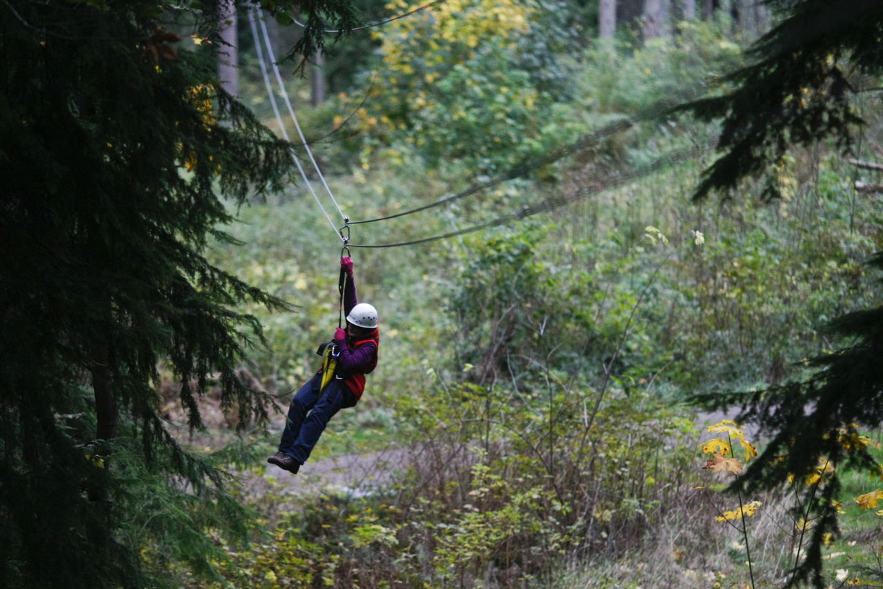 Joe Dyer / The Herald Lucile þÄúLucþÄù Nelson enjoys ziplining in celebration of her 97th birthday at Canopy Tours NW on Camano Island Sunday. Photo taken 110412