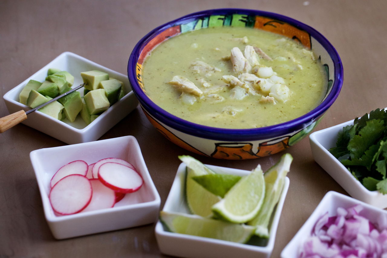 Chicken Posole Verde. MUST CREDIT: Photo by Deb Lindsey for The Washington Post
