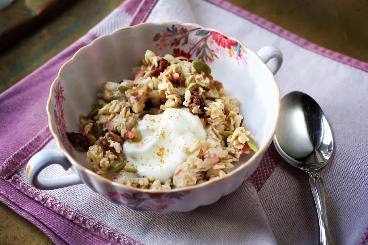 Apple cider muesli requires some work the night before, but it’s worth if for the perfect breakfast food.