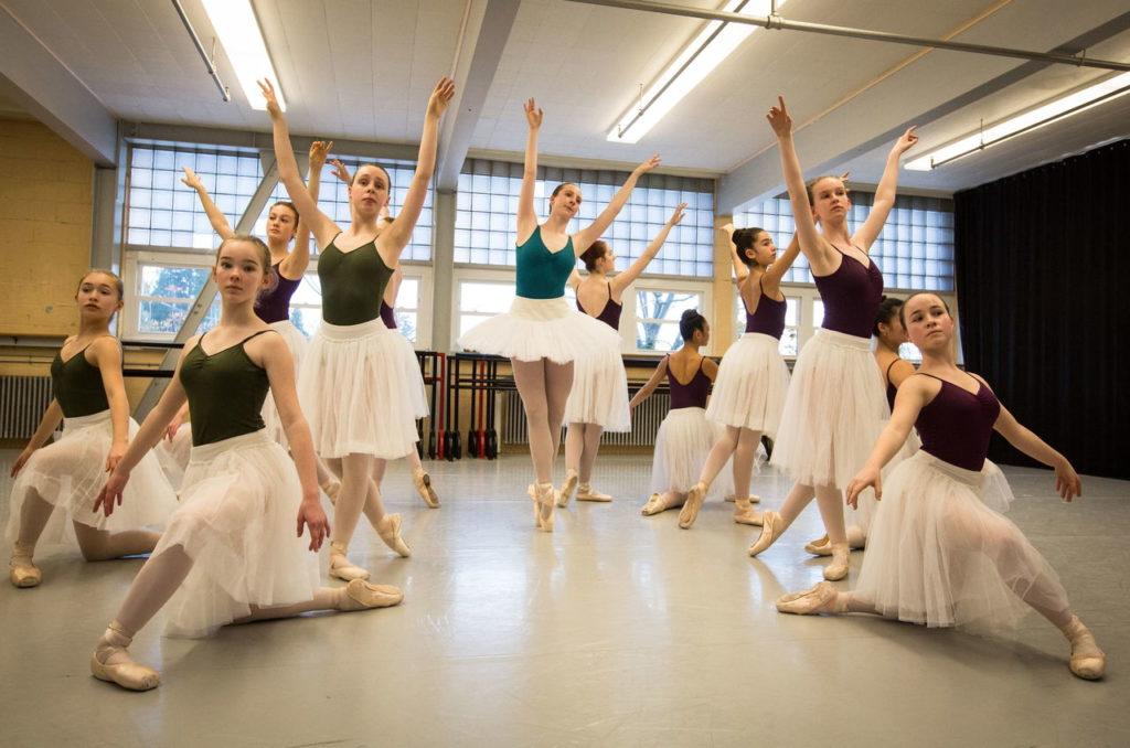 Students from the Olympic Ballet School rehearse for performances April 3 in Everett and April 9 in Edmonds.
