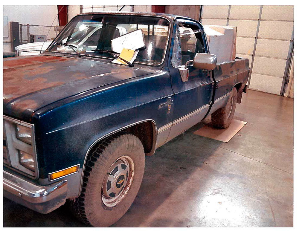 Stanwood police found a stolen shower in bed of this 1985 Chevrolet pickup.
