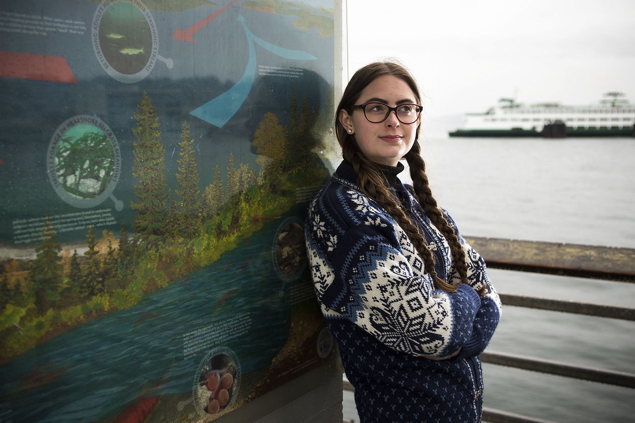 Rondi Nordal, a senior at Edmonds-Woodway High School, is heading up a project to revise signage and other features of the Edmonds Pier while it undergoes reconstruction later this year. Nordal, who also serves as president of her school’s “Students Saving Salmon” club, wants to make signage less cluttered and more appealing to viewers.