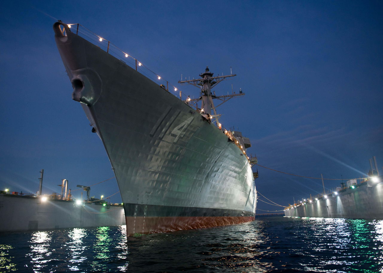 The USS Ralph Johnson was launched in Pascagoula, Mississippi, in December.