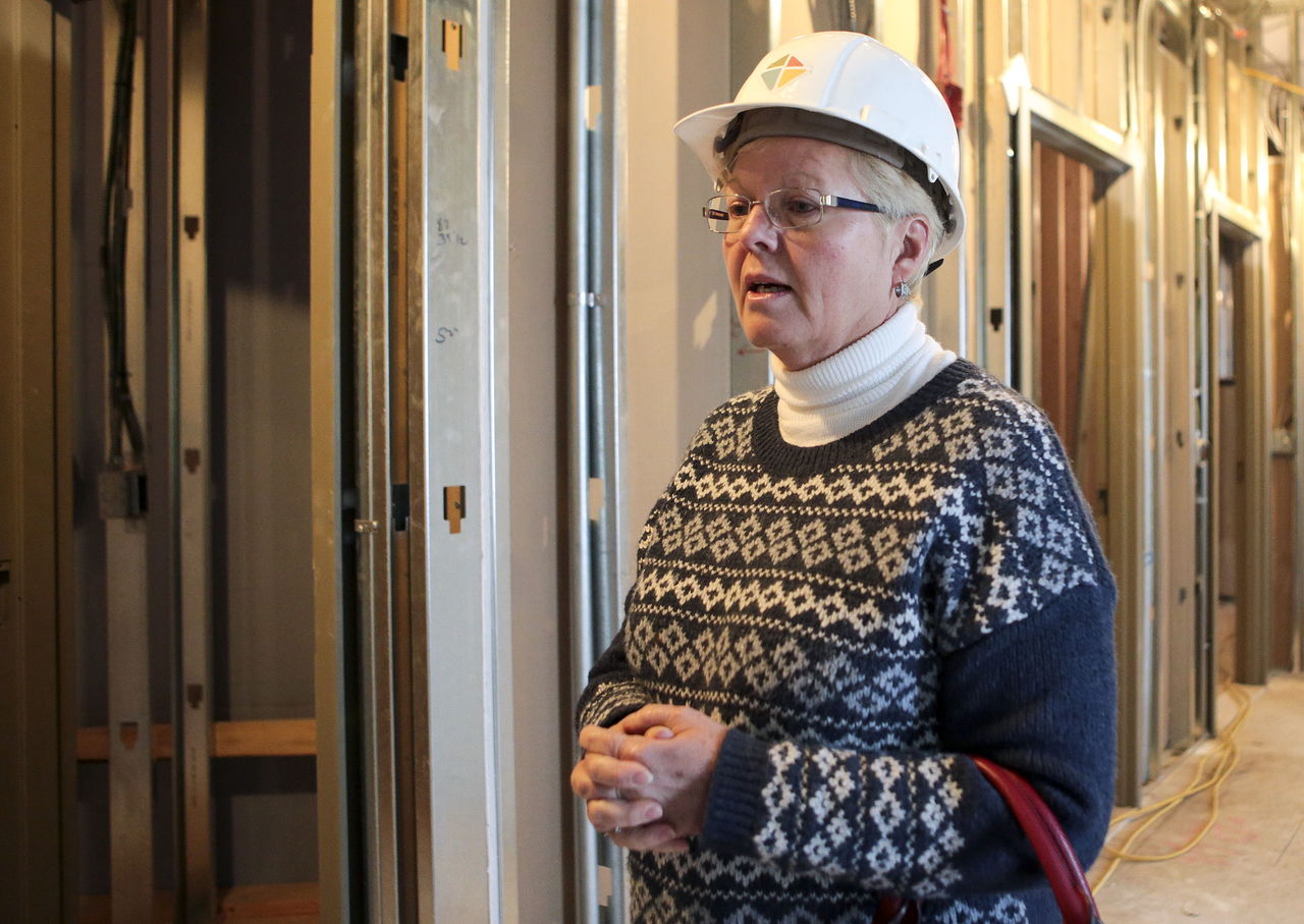 Diane Steward, executive director of the Puget Sound Christian Clinic, stands in the future home of the its first dental dental clinic in Snohomish County. It will share a building with Northwest Church and is slated to open in July.