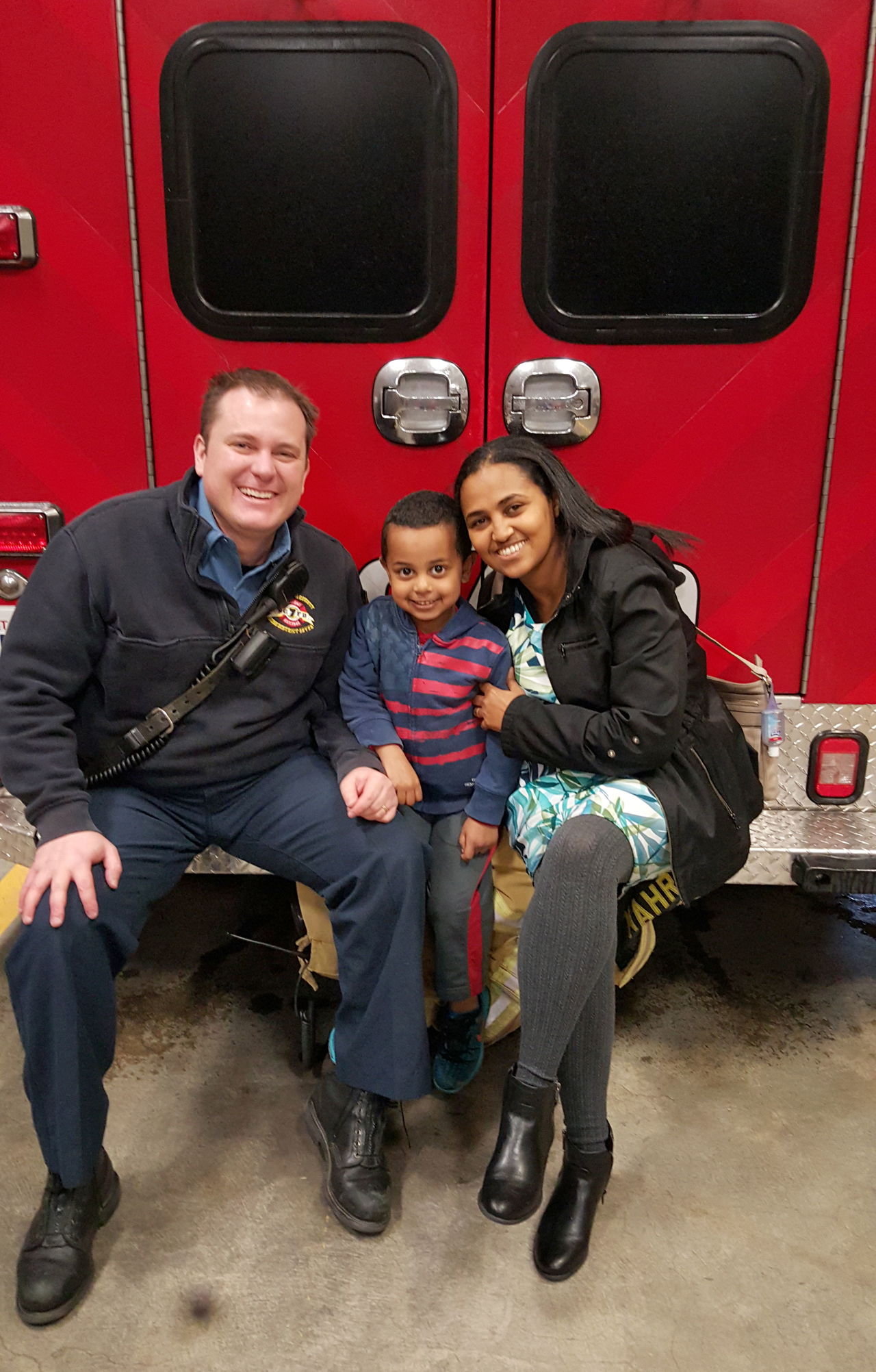 Snohomish County Fire District 7 paramedic Troy Smith reunites in January with Hosana Hailu, 36, and her son, Nolawi, 5. Smith helped Hailu deliver Nolawi in an ambulance in 2011.
