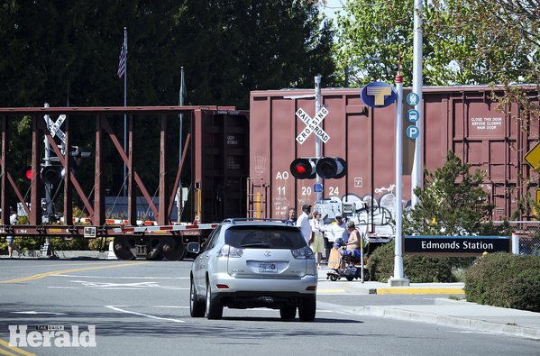 The West Dayton Street railroad crossing is currently blocked after a pedestrian was hit and killed by a train at the Edmonds Station.