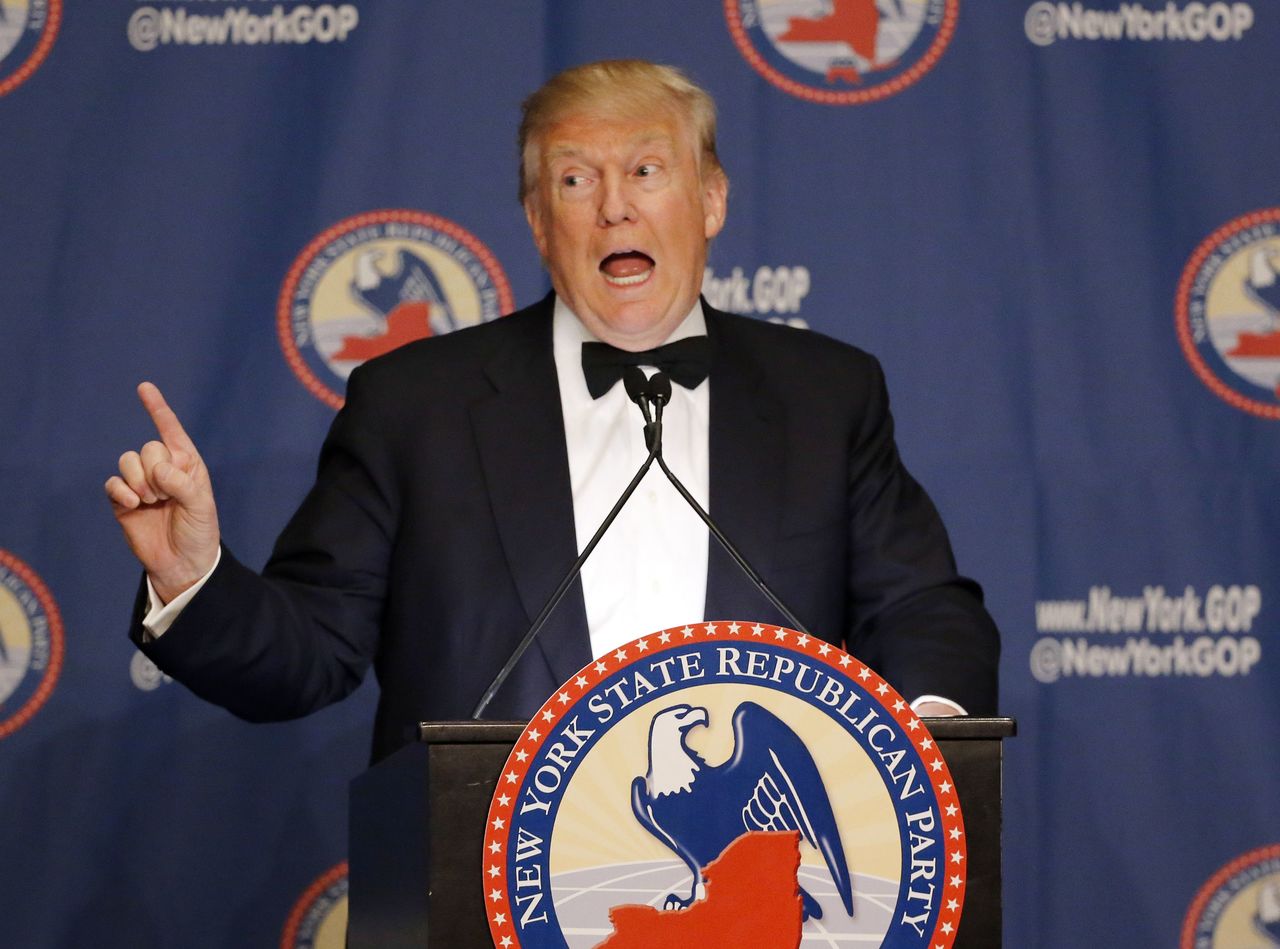 Donald Trump speaks during the New York Republican State Committee Annual Gala on Thursday in New York.