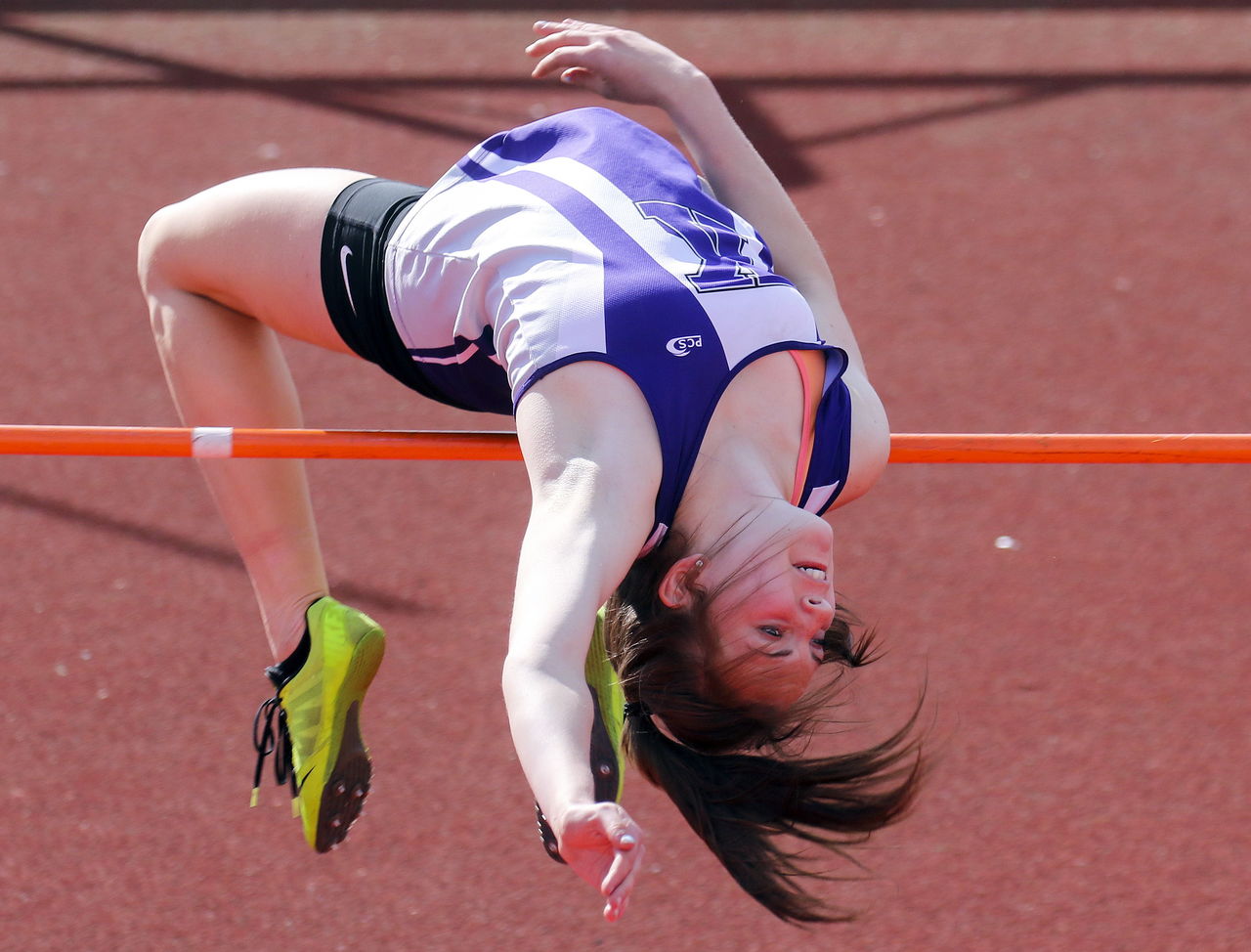 Kamiak’s Elizabeth Thayer competes in the high jump during the Eason Invitational on Saturday afternoon at Snohomish High School.