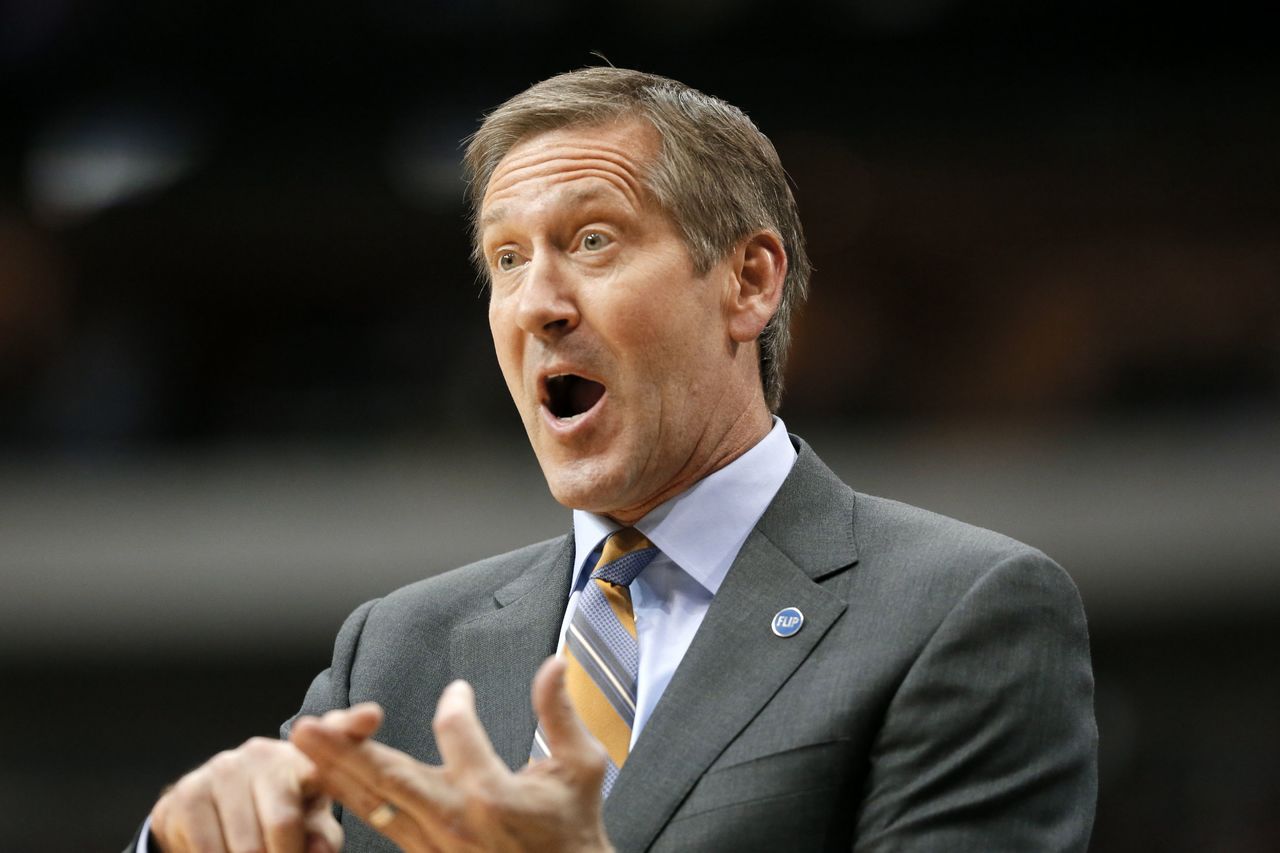 Phoenix Suns head coach Jeff Hornacek gestures as he shouts in the direction of an official Sunday during the second half of an NBA game against the Dallas Mavericks.
