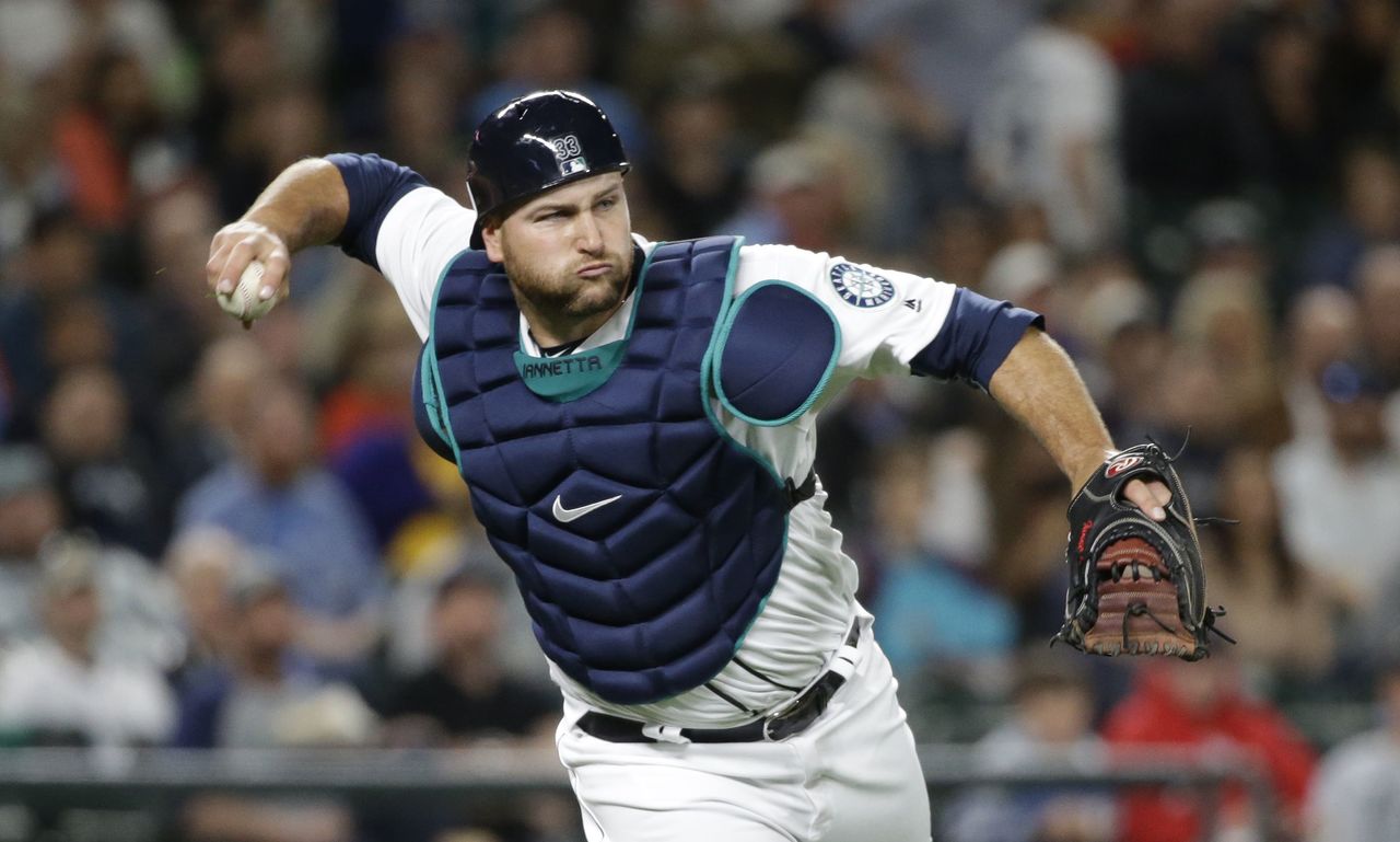 Mariners catcher Chris Iannetta batted a career-low .188 in 92 games for the Angels last season.