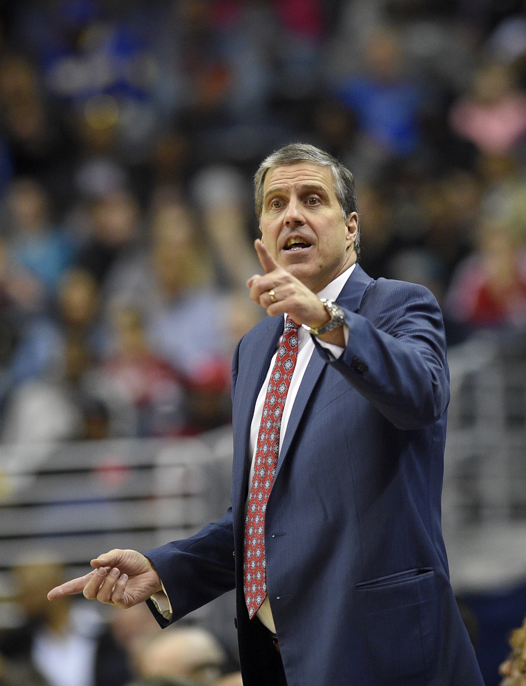 Washington Wizards head coach Randy Wittman gestures during the second half of an NBA basketball game against the Atlanta Hawks on Wednesday.