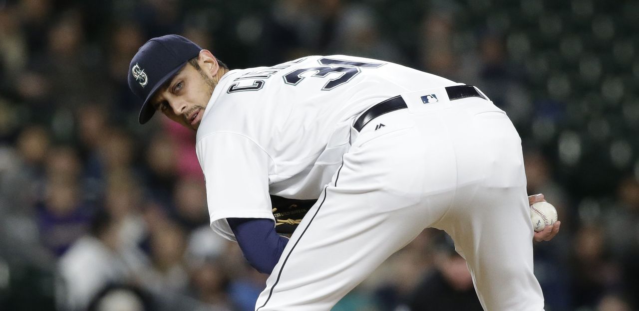 Mariners relief pitcher Steve Cishek picked up his 100th career save in Monday’s game against the Astros.