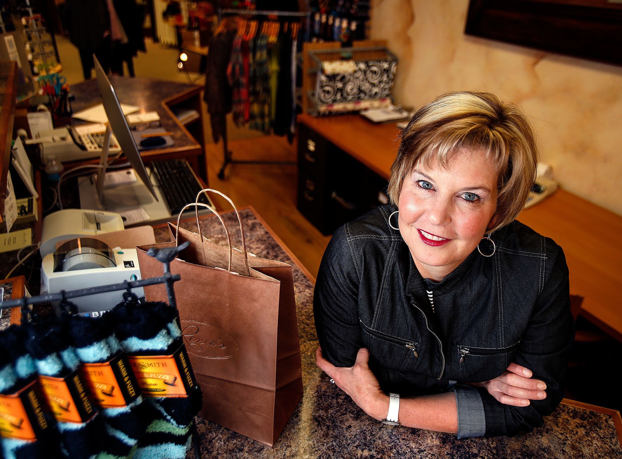 After 23 years running her store, Renee Quistorf is selling the fine clothing and shoe shop she calls simply “Renee’s” at 2820 Colby Avenue in Everett. (Dan Bates/The Herald)