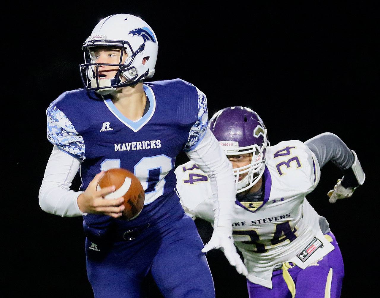 Senior Drew Tingstad returns this season as the starting quarterback for the Meadowdale Mavericks. (Kevin Clark / The Herald)