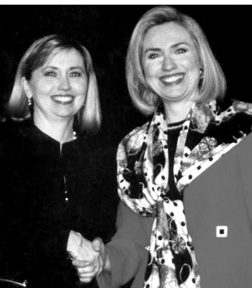 Teresa Barnwell, left, and Hillary Clinton at a book signing in the early 1990s.                                (Teresa Barnwell photo)