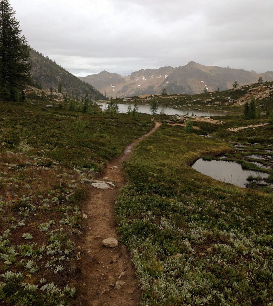 A trail runs past the lower lake at Snowy Lakes, near the Pacific Crest Trail. (Jessi Loerch/The Herald)
