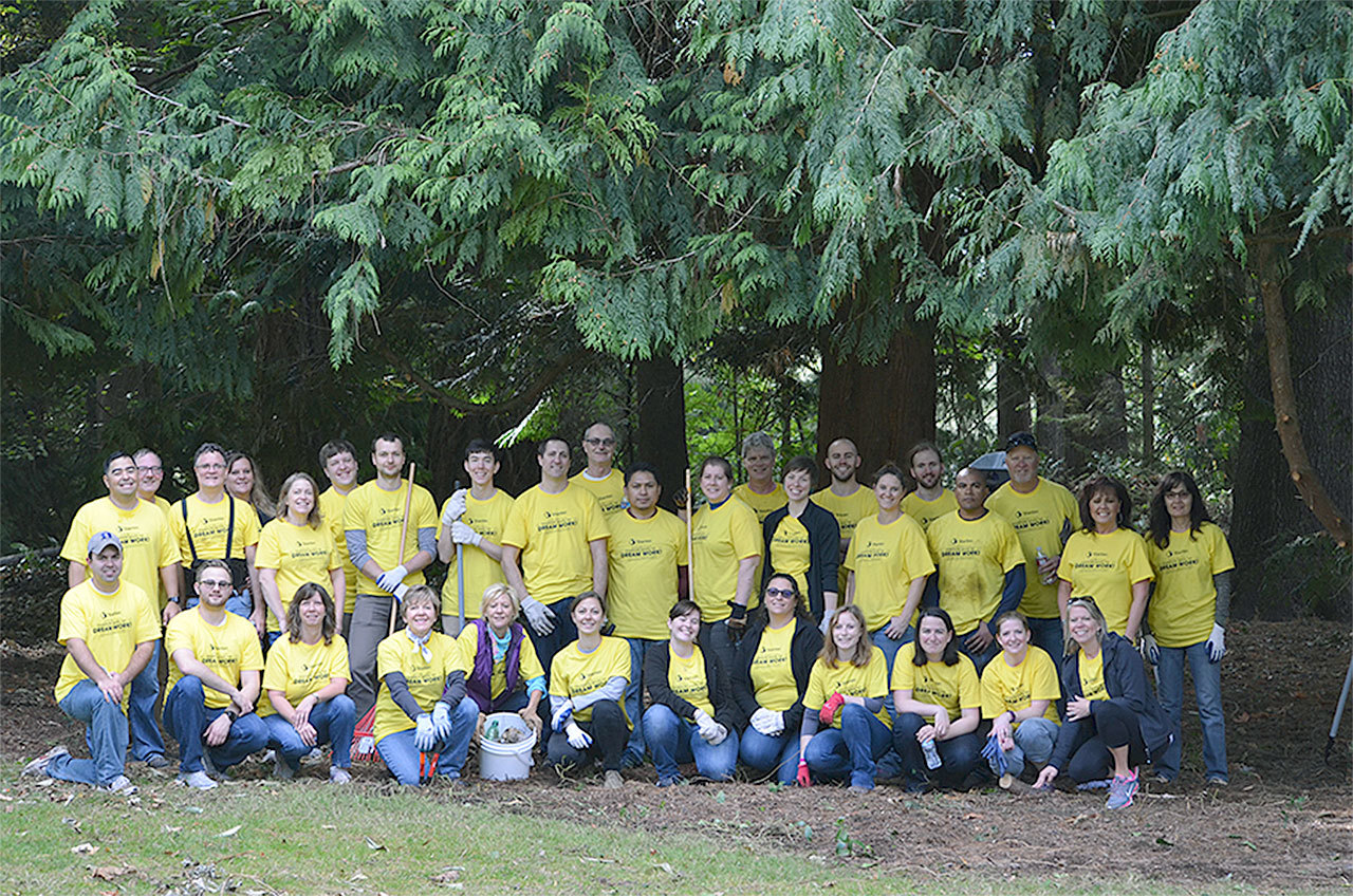 More than 60 employees from Stantec’s Lynnwood office came out to Lynnwood’s Wilcox Park for a volunteer work party on Sept. 21. (Contributed photo)
