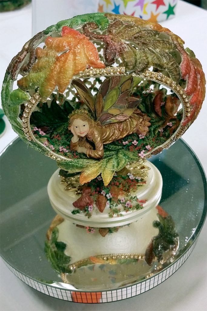 This is one of the eggs created by an Egg Artist Guild of Washington member that was raffled off for a fundraiser to benefit Providence Hospice and Home Care of Snohomish County. (Contributed photo)
