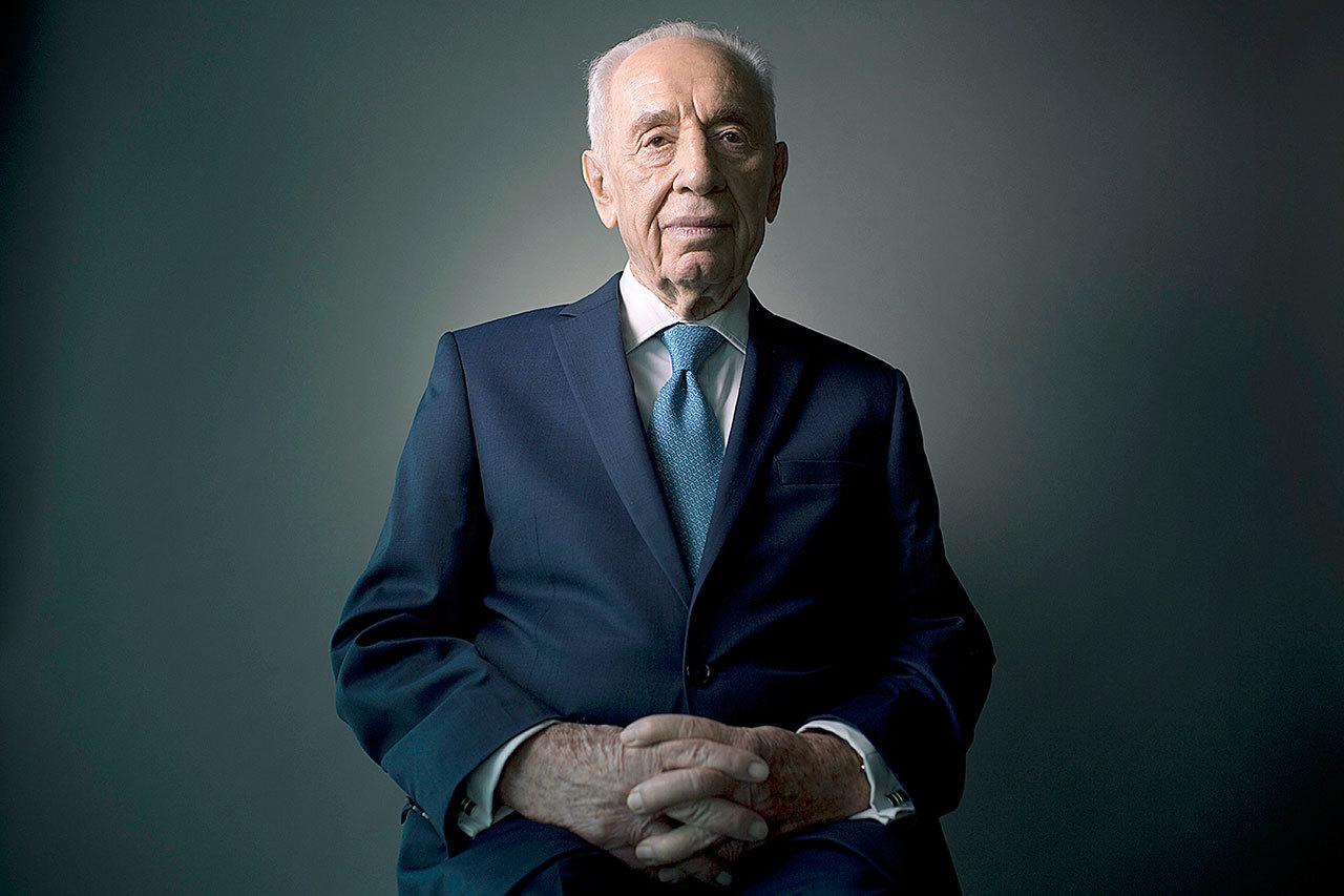 In this Feb. 8 photo, Israel’s former President Shimon Peres poses for a portrait at the Peres Center for Peace in Jaffa, Israel. (AP Photo/Oded Balilty)