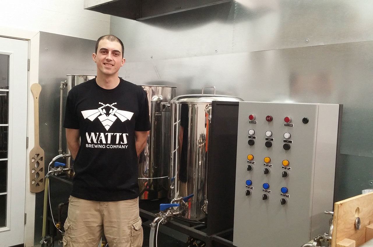 Evan Watts of Watts Brewing Company unveiled his beer for the first time this past weekend at The Hop and Hound in Bothell.