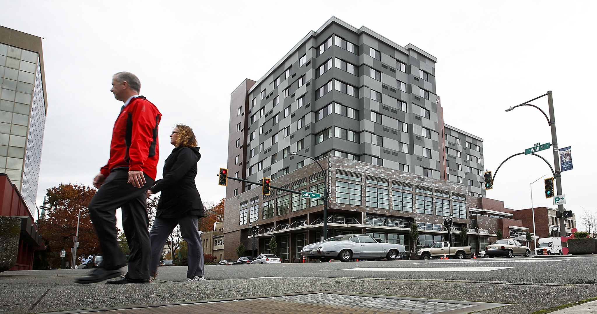 Downtown Everett’s new Courtyard by Marriott hotel opened Friday. (Ian Terry / The Herald)