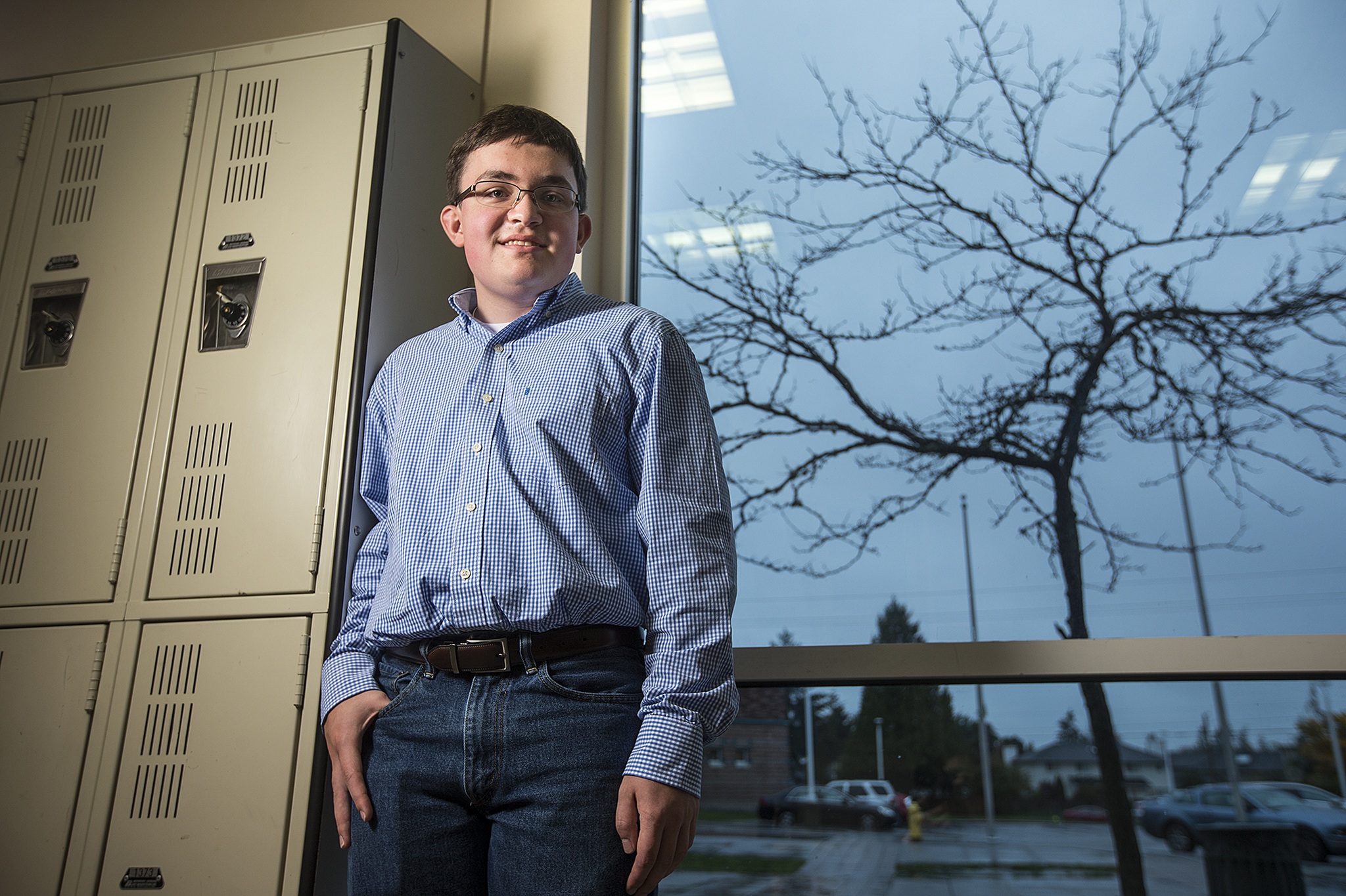 Kamiak High School junior Joey Schafer recently became one of only 10 students in the world to ace the AP Computer Science exam. In other words, he fell into the 0.02 percentile of all students who took the difficult test. (Ian Terry / The Herald)