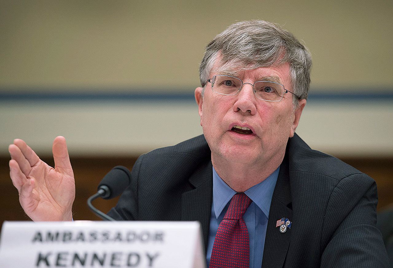 Undersecretary of State for Management Patrick Kennedy testifies on Capitol Hill in Washington on Sept. 8. (AP Photo/Molly Riley, File)