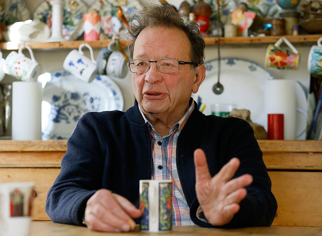 In this Feb. 15 photo, Larry Sanders, the brother of former U.S. presidential candidate Bernie Sanders, sits at home in his kitchen in Oxford, England. Bernie Sanders said on Tuesday that he doesn’t know “a heck of a lot” about British politics but that hasn’t stopped him from endorsing his brother Larry Sanders’ bid for a seat in Parliament. (AP Photo/Kirsty Wigglesworth, File)