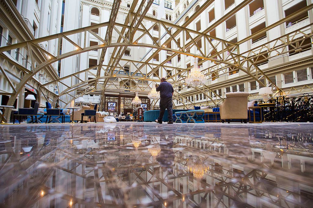 This Sept. 12 photo shows a view inside the Trump International Hotel in downtown Washington, during a “soft opening.” (AP Photo/Pablo Martinez Monsivais, File)
