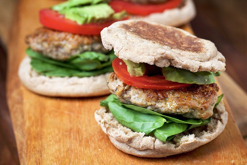 Homemade turkey sausage breakfast sandwiches. (Deb Lindsey for The Washington Post)