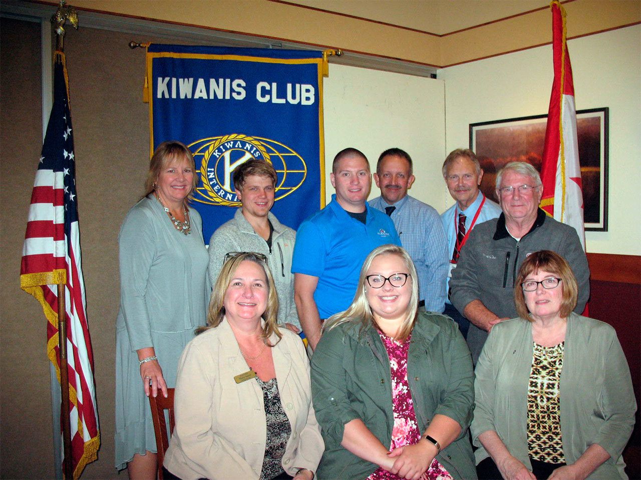 The Kiwanis Club of Snohomish recently installed its new and returning board members for 2016-17. Sitting from left are incoming President Marie Auriol, Chelsea Saunders and Kate Maloney. Standing from left are outgoing President Debbie Emge, Todd Huotari, Brandon Simeon, Ken Hammond, Steve Dana and Rod Vroman. Not pictured are Linda Lewis, Jared Burns, Nancy Keith and Jeff Judy. (Contributed photo)
