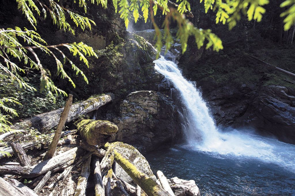 The view from North Fork Falls off the Mountain Loop Highway near Bedal. (Daniella Beccaria / For The Herald)
