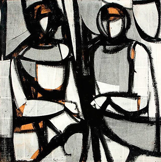 Courtesy Museum of Northwest Art “Double Image,” a tempera on paper on board painted in 1959 by Barbara Straker James is part of the current show about Northwest artistic couples at MoNA in La Conner.