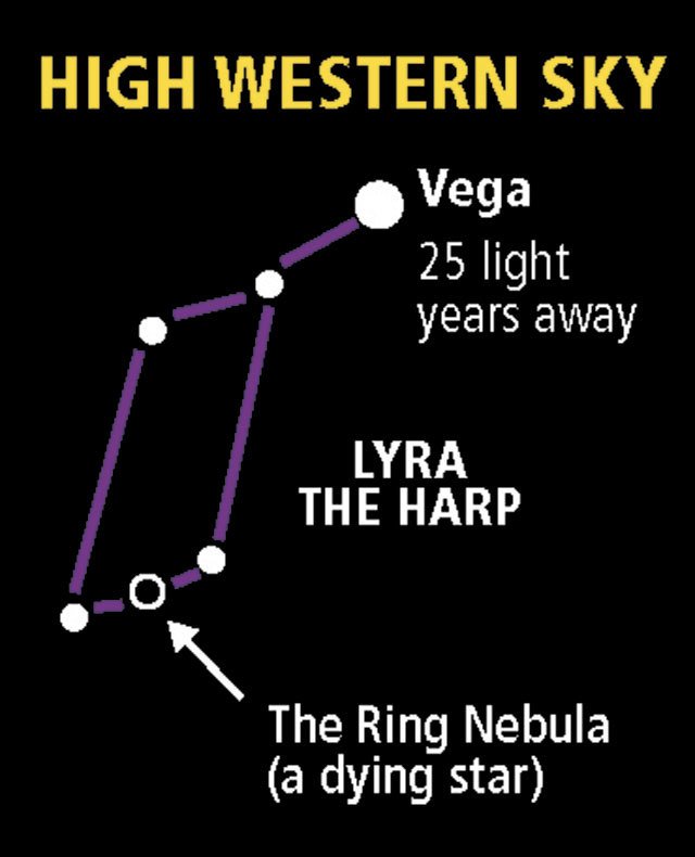 We have an appointment with the bright star Vega this week