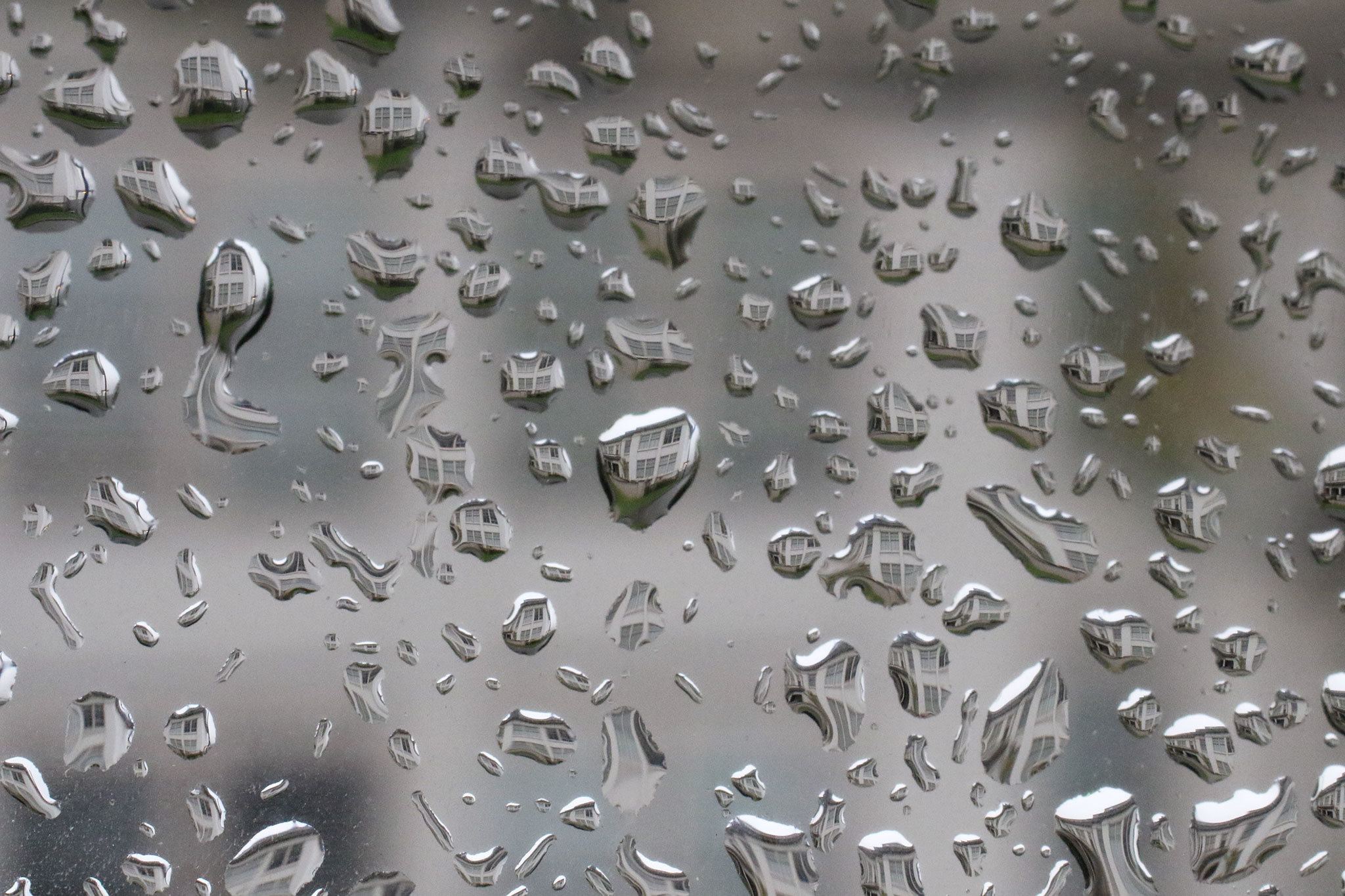 The historic Longfellow building at 3715 Oakes Ave. is reflected in raindrops on Monday in Everett. The building will be razed for a parking lot by the end of next summer. (Andy Bronson / The Herald)