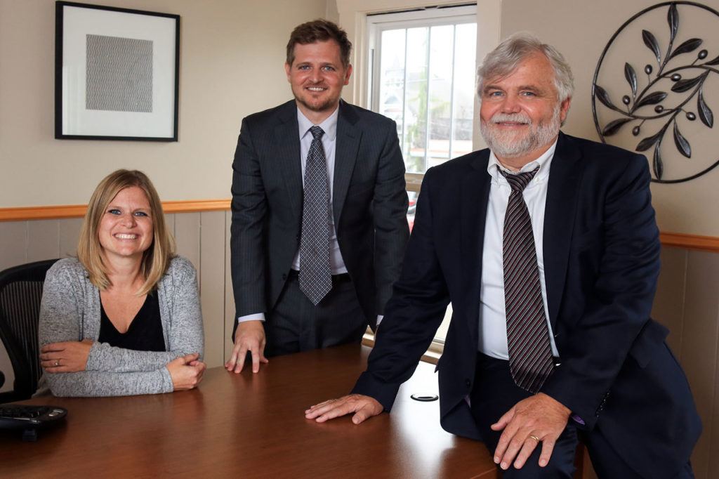 Kevin Clark / The Herald
Emilee Neeleman Morzelewski, Ben Neeleman and Thomas Neeleman at the Neeleman Law Group in Marysville. Thomas Neeleman has brought in all of his working-age children into the firm, including Angie and Jennifer Neeleman.
Emilee Neeleman Morzelewski, Ben Neeleman and Thomas Neeleman at the Neeleman Law Group in Marysville on October 19, 2016. (Kevin Clark / The Herald)
