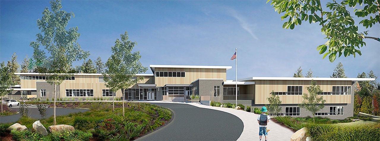 This rendering shows Stevens Creek Elementary School, under construction now in Lake Stevens. (Lake Stevens School District)