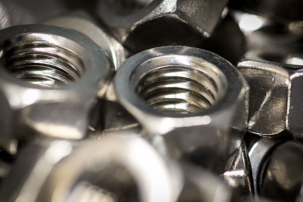 A large selection of nuts, bolts and other fasteners are available in The Nut House at Ace Hardware in Everett. (Kevin Clark / The Herald)
