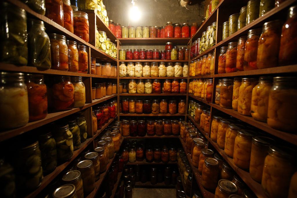 A basement canning room is being put to good use by homeowner Jill Brumbaugh at her Monroe home built in 1928. (Ian Terry / The Herald)
