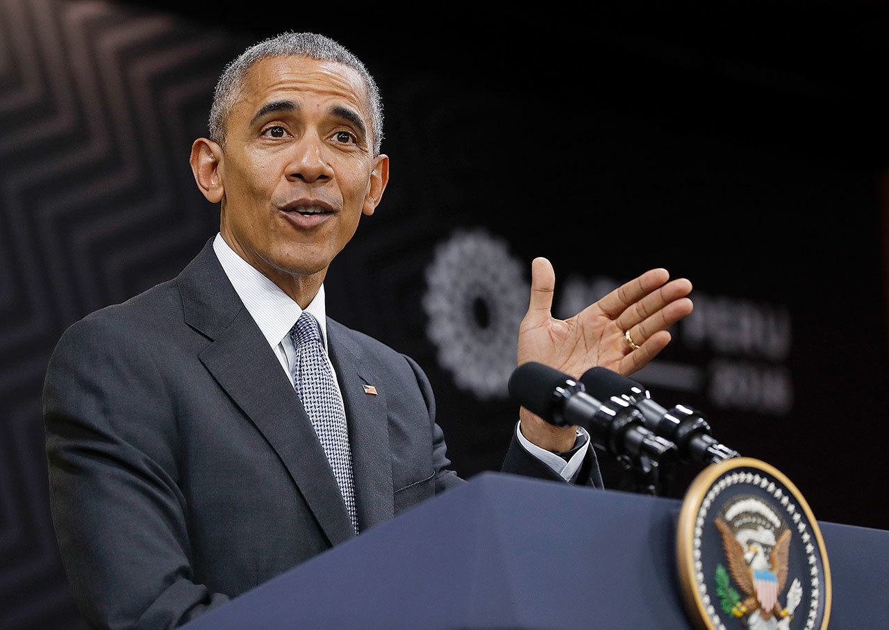 President Barack Obama speaks during his news conference at the Asia-Pacific Economic Cooperation (APEC) in Lima, Peru, on Sunday. (AP Photo/Pablo Martinez Monsivais)