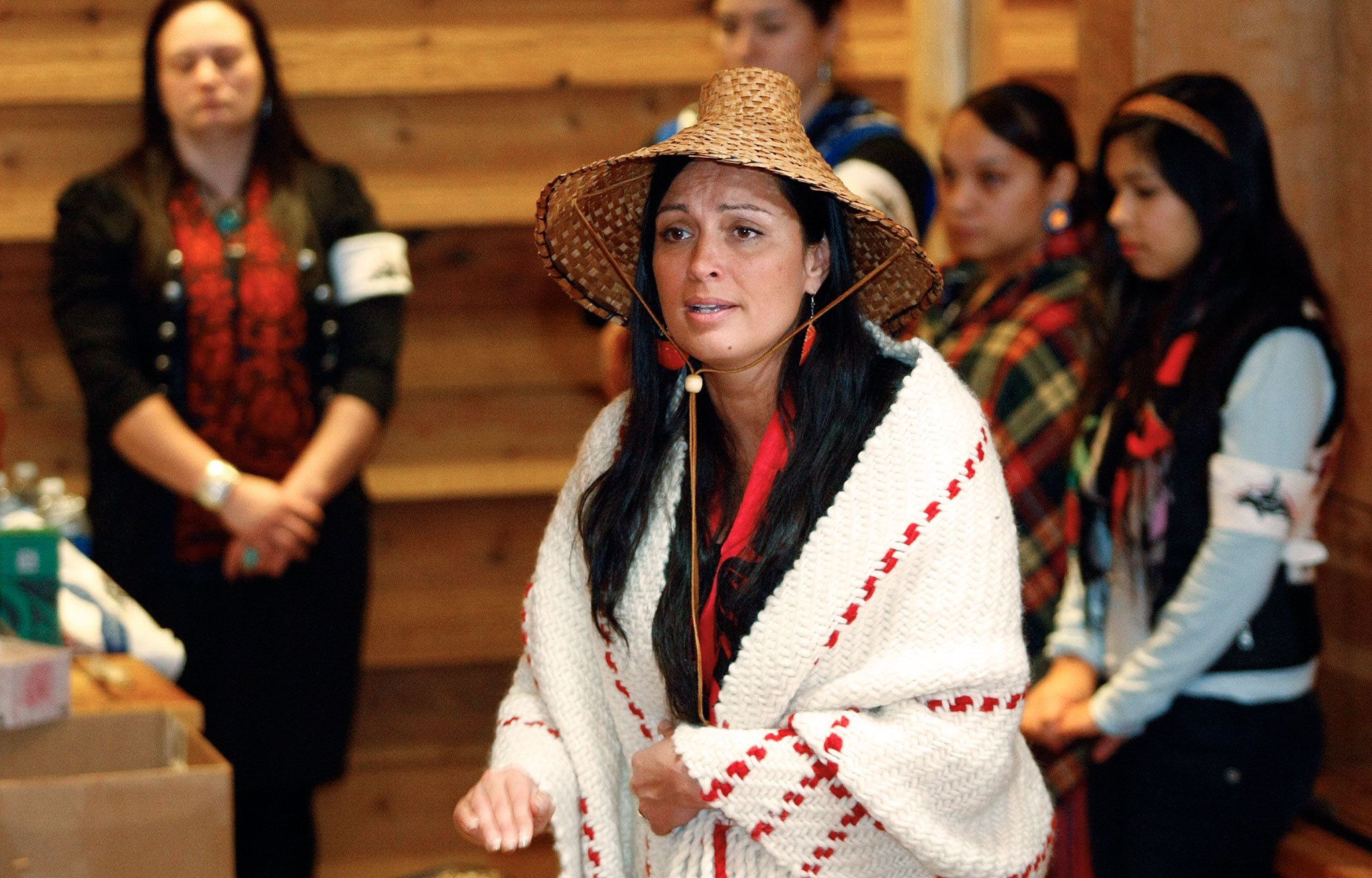 Deborah Parker speaks during a healing event called “Lifting Our Sisters Up” held at the Hibulb Cultural Center longhouse in Tulalip in 2013. Parker, former vice chairwoman of the Tulalip Tribes Board of Directors, will be honored Saturday with a Human Rights Award, presented by the Snohomish County Human Rights Commission. (Genna Martin / Herald file)