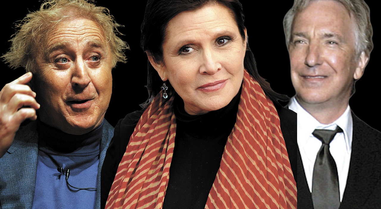 L-R: Gene Wilder, Carrie Fisher, Alan Rickman