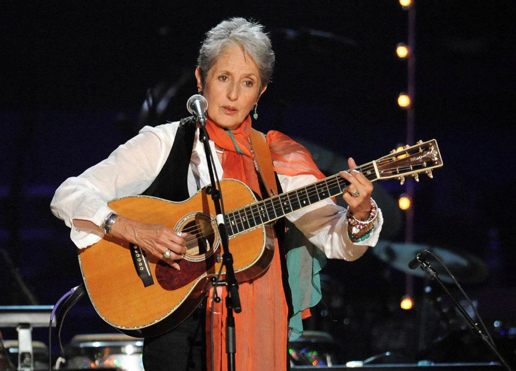 In this 2009 photo, Joan Baez performs at a benefit concert celebrating Pete Seeger’s 90th birthday at Madison Square Garden in New York. (Photo by Evan Agostini/Invision/AP, File)
