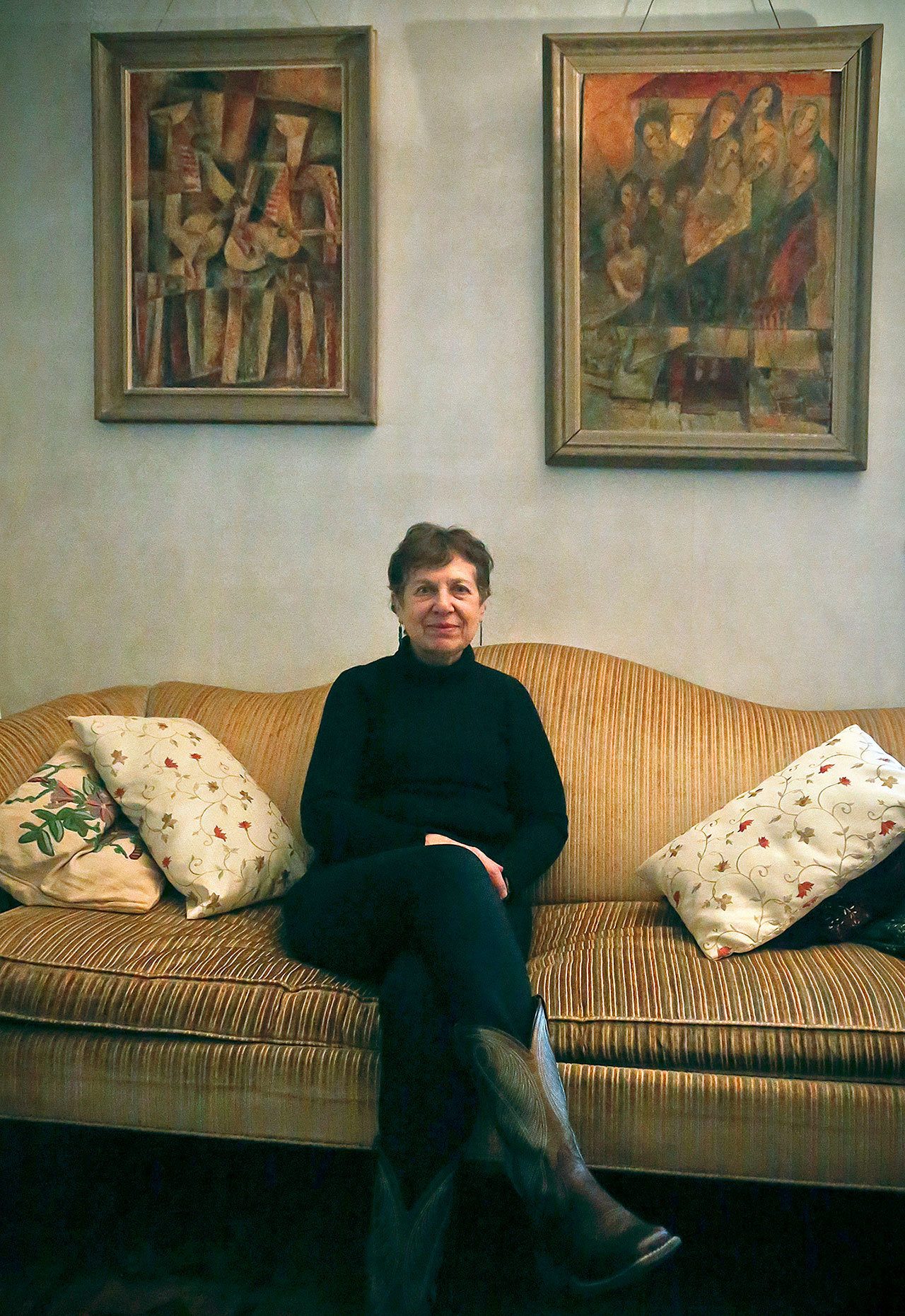 In this Nov. 28, photo, Dinah Bazer poses at her home in New York. Bazer found relief from cancer anxiety by being treating with a dose of psilocybin administered by a New York University study. (AP Photo/Bebeto Matthews)